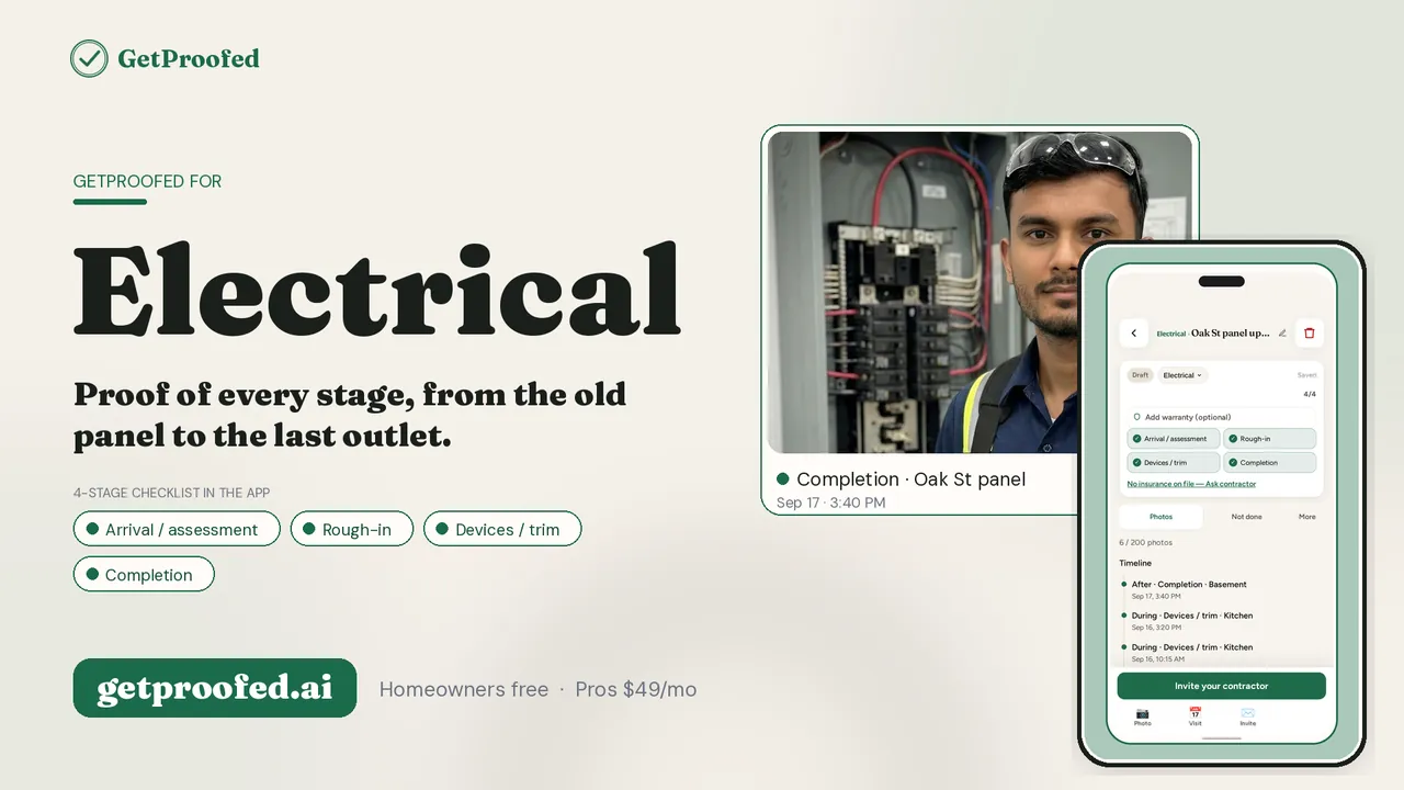 Electrical Job Photos: Wiring Before Drywall Proof — GetProofed video poster